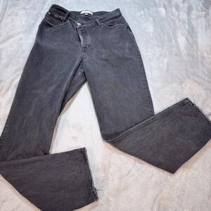 Abercrombie Fitch The‎ Dad High Rise Curve Jeans Black Button Fly Size 28/6 Long
